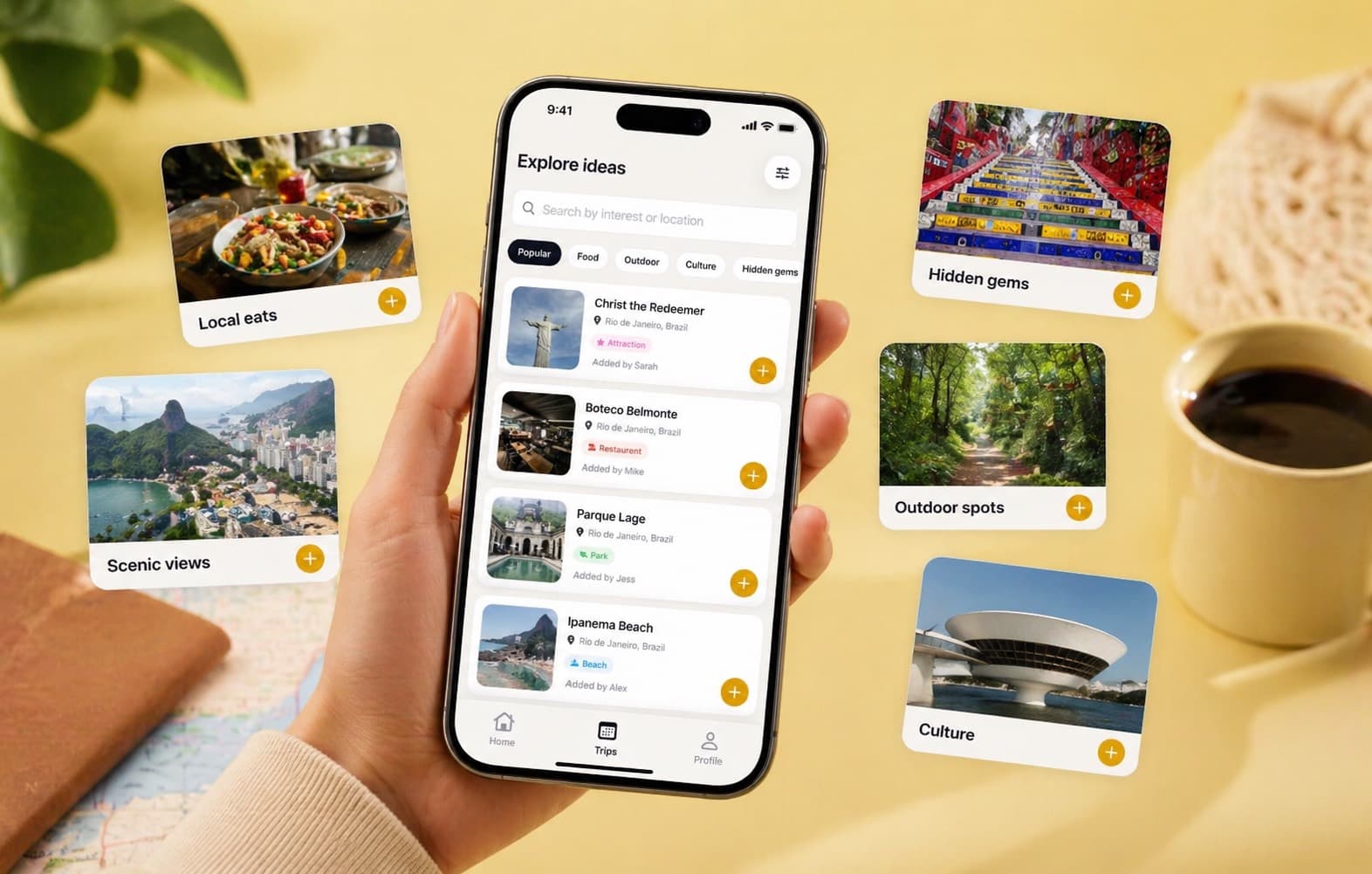 Browse ideas screen